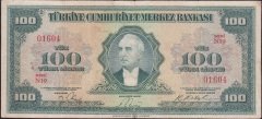 4.EMİSYON 100 LİRA N19 01604 ÇOK TEMİZ
