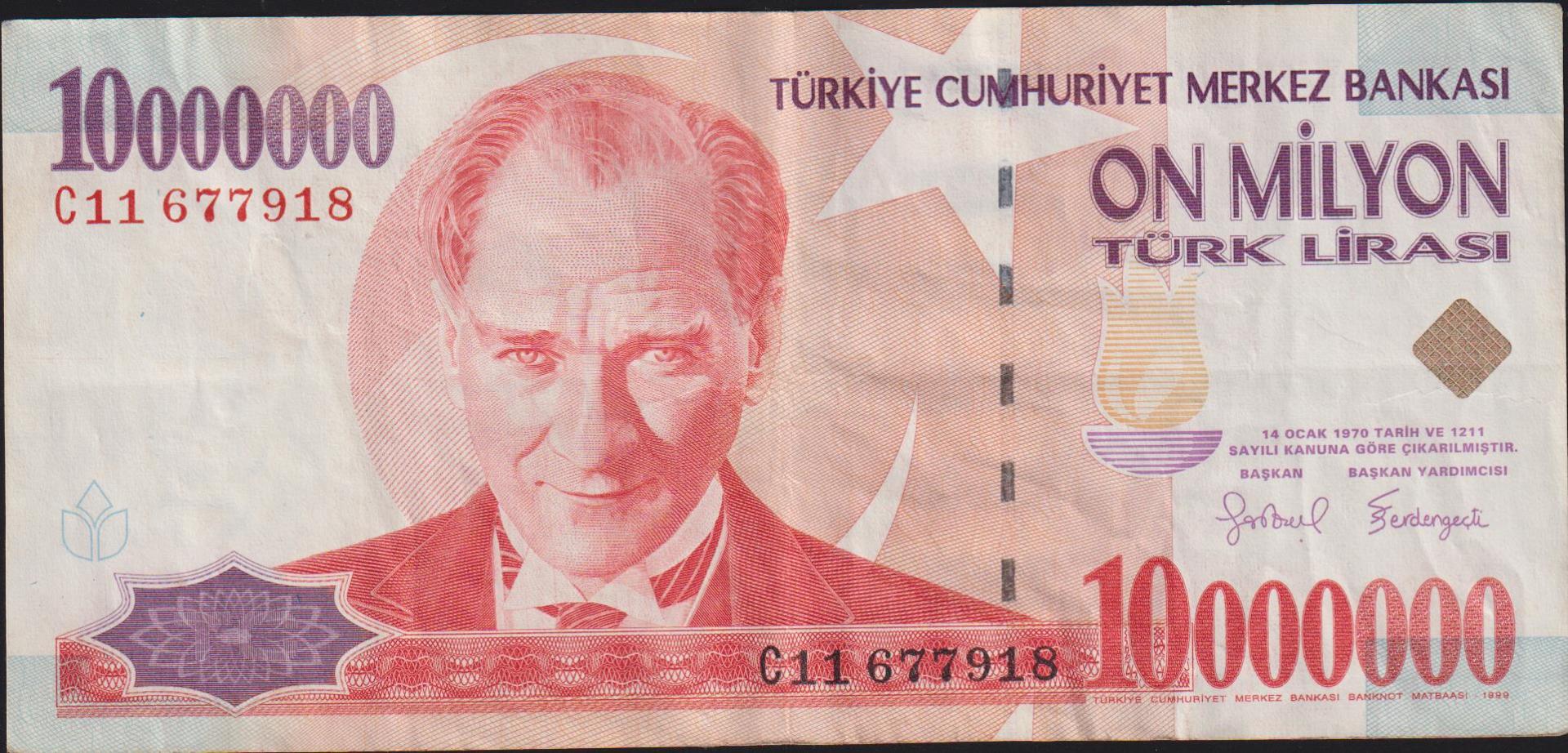 7.Emisyon 10 000 000 Lira C11 677918 Çok Temiz+