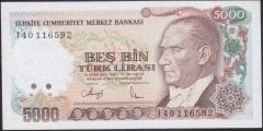 7.Emisyon 4.Tertip 5000 Lira I40 116592 Çil