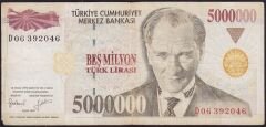 7.Emisyon 5 000 000 Lira D06 392046 Temiz