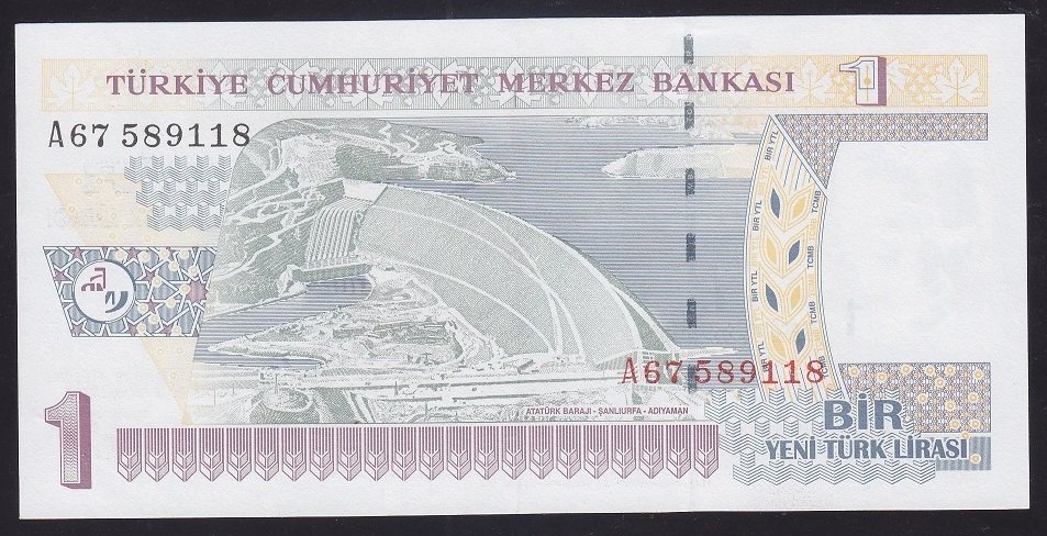 8.Emisyon 1 YTL A67 589118 Çilaltı
