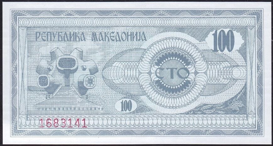 Makedonya 100 Dinar 1992 Çil Pick 4