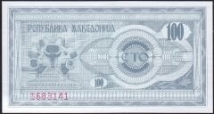 Makedonya 100 Dinar 1992 Çil Pick 4