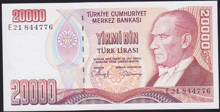 7.Emisyon 1.Tertip 20000 Lira E21 844776 Çil