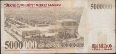 7.Emisyon 5 000 000 Lira D05 087577 Çok Temiz