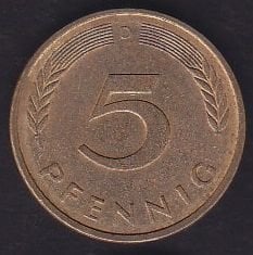Almanya 5 Pfennig 1979 D