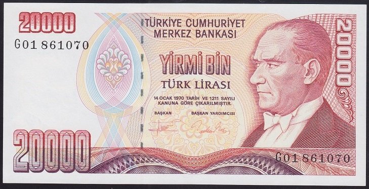 7.EMİSYON 2.TERTİP 20000 LİRA G01 861070 ÇİL