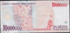 7.Emisyon 10 000 000 Lira E24 243176 Çok Temiz +