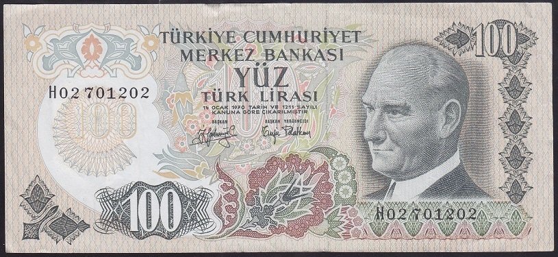 6.EMİSYON 2.TERTİP 100 LİRA H02 701202 ÇÇT