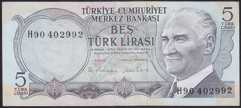 6.EMİSYON 2.TERTİP 5 LİRA H90 402992 ÇÇT ÇİLALTI