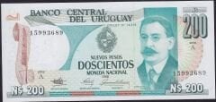Uruguay 200 Pesos 1986 Çil Pick 66