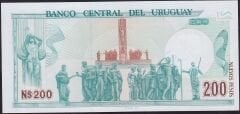 Uruguay 200 Pesos 1986 Çil Pick 66