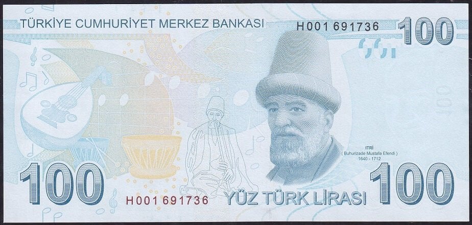9.Emisyon 100 Lira 5.Tertip H001 691736 Çilaltı Çil