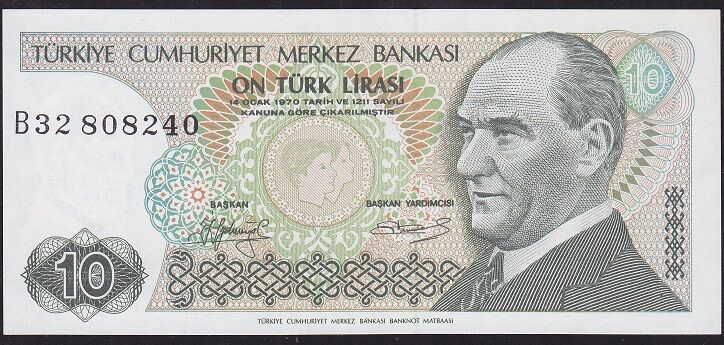 7.Emisyon 1.Tertip 10 Lira B32 808240 Çilaltı Çil