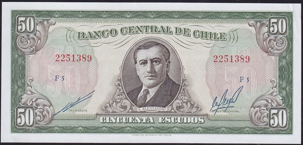 Şili 50 Escudos 1962 - 1975 Çilaltı Çil