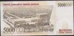 7.Emisyon 5 000 000 Lira D03 266132 Çok Temiz+