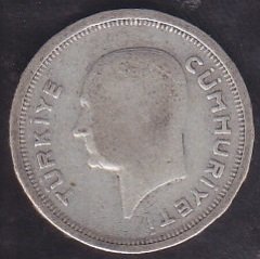 1935 YILI 25 KURUŞ GÜMÜŞ
