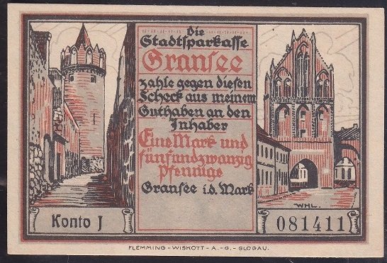 ALMANYA 1.25 MARK NOTGELD ÇİL