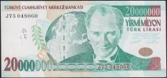 7.Emisyon 20 000 000 Lira J75 048060 Çok Çok Temiz+