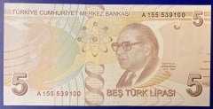 9.Emisyon 1.Tertip 5 Lira A155 539100 Çil