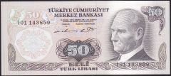 6.Emisyon 1.Tertip 50 Lira I01 143859 Çilaltı