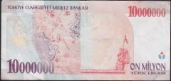 7.Emisyon 10 000 000 Lira D69 213999 Çok Temiz +