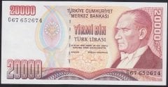 7.EMİSYON 2.TERTİP 20000 LİRA G67 652674 ÇİLALTI