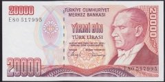 7.EMİSYON 1.TERTİP 20000 LİRA E80 517995 ÇİL