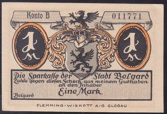 ALMANYA 1 MARK NOTGELD  1921 ÇİL
