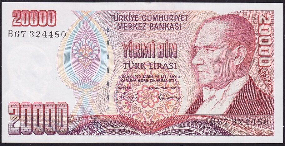 7.Emisyon 1.Tertip 20000 Lira B67 324480 Çil