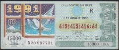 1990 31 Aralık Çeyrek Bilet - R Serisi