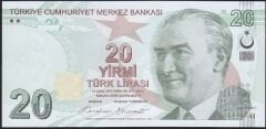 9.Emisyon 7.Tertip 20 Lira H001 4898XX Çil