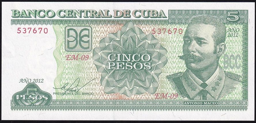 Küba 5 Pesos 2012 Çil Pick 116m