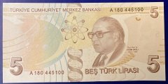 9.Emisyon 1.Tertip 5 Lira A180 445100 Çil