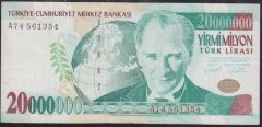 7.EMİSYON 20 000 000 LİRA A74 561354 ÇOK TEMİZ +