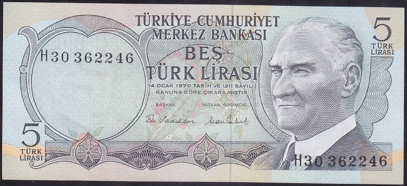 6.EMİSYON 2.TERTİP 5 LİRA H30 362246 ÇÇT +