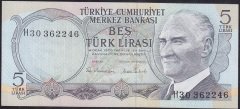 6.EMİSYON 2.TERTİP 5 LİRA H30 362246 ÇÇT +
