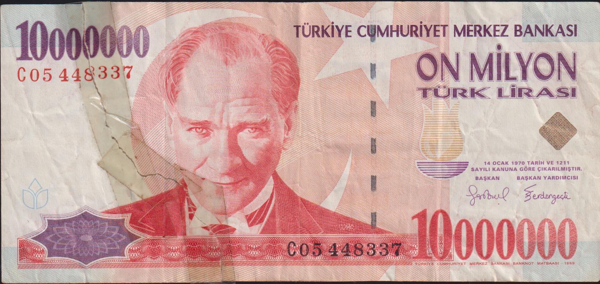 7.Emisyon 10 000 000 Lira C05 448337 Haliyle