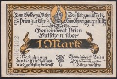 ALMANYA 1 MARK NOTGELD 1920 ÇİL