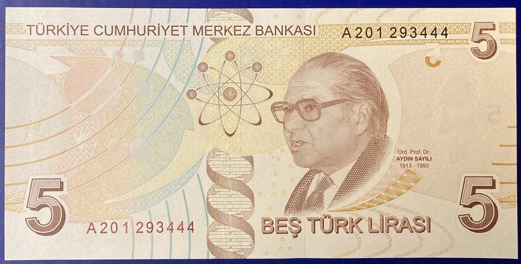 9.Emisyon 1.Tertip 5 Lira A201 293444 Çil