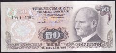 6.Emisyon 1.Tertip 50 Lira I07 115784 Çilaltı
