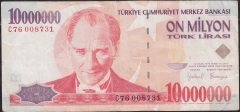 7.Emisyon 10 000 000 Lira C76 008731 Çok Temiz