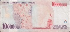 7.Emisyon 10 000 000 Lira C76 008731 Çok Temiz