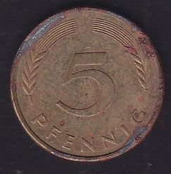 Almanya 5 Pfennig 1990 J