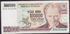 7.EMİSYON 1.TERTİP 100000 LİRA B31 710108 ÇÇT