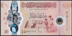 Libya 20 Dinar 2025 Çil Pick 87 Polimer