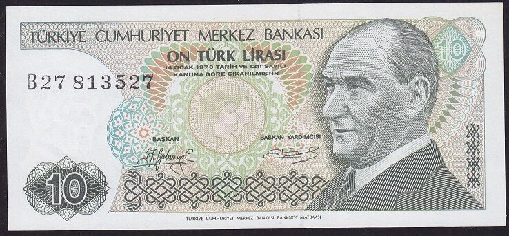 7.Emisyon 1.Tertip 10 Lira B27 813527 Çil