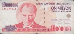 7.Emisyon 10 000 000 Lira C24 489511 Çok Temiz
