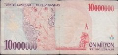 7.Emisyon 10 000 000 Lira C24 489511 Çok Temiz