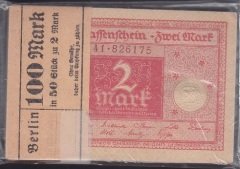 ALMANYA 2 MARK 1920  ÇİL - DESTE ( 50 ADET ) ÇOĞUNLUĞU SERİ TAKİPLİ